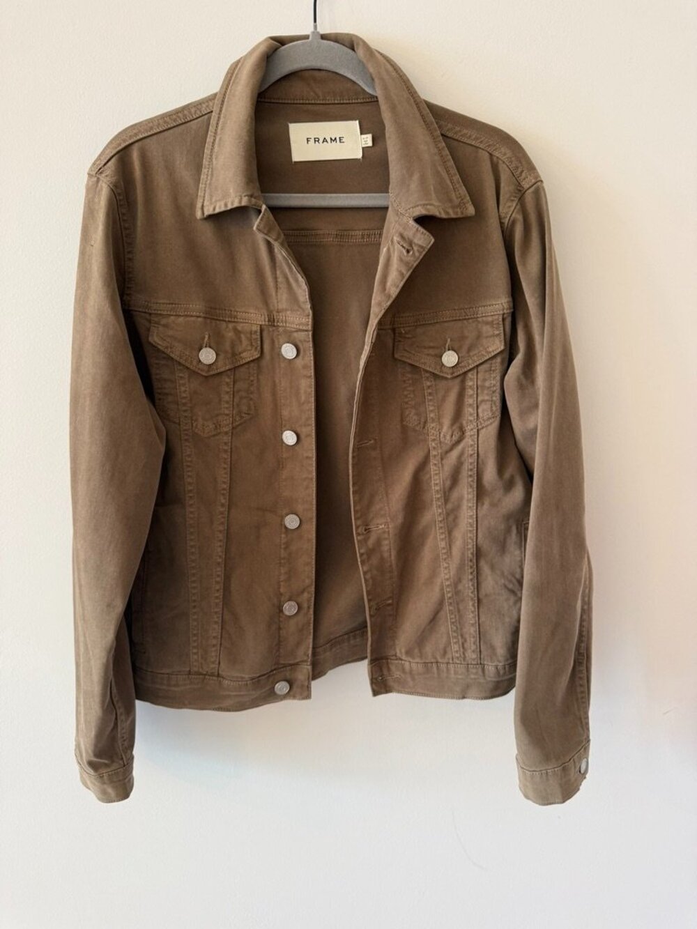 FRAME Heritage Denim Trucker Jacket in Size Small - Oversized